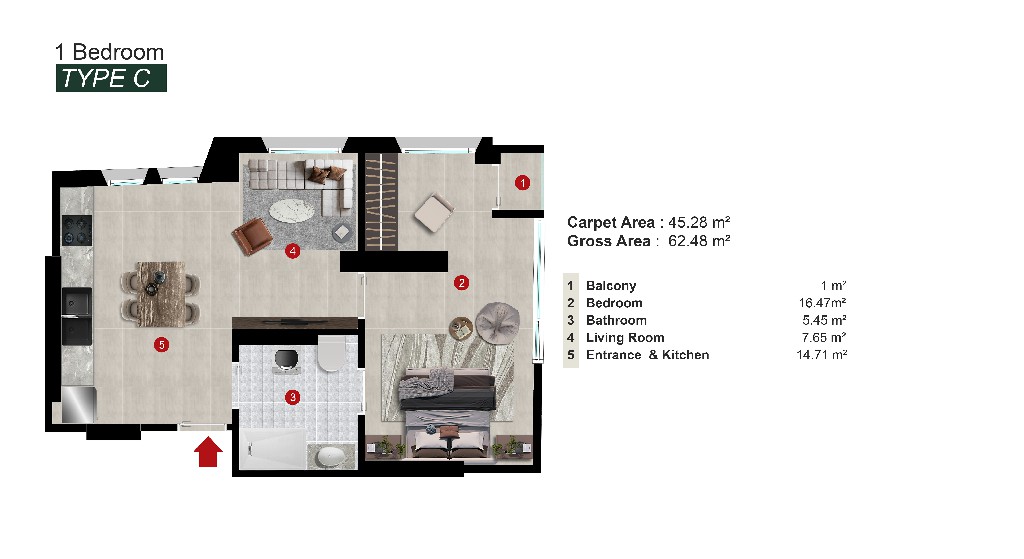 Novara West Airport - 1 Bedroom Type C