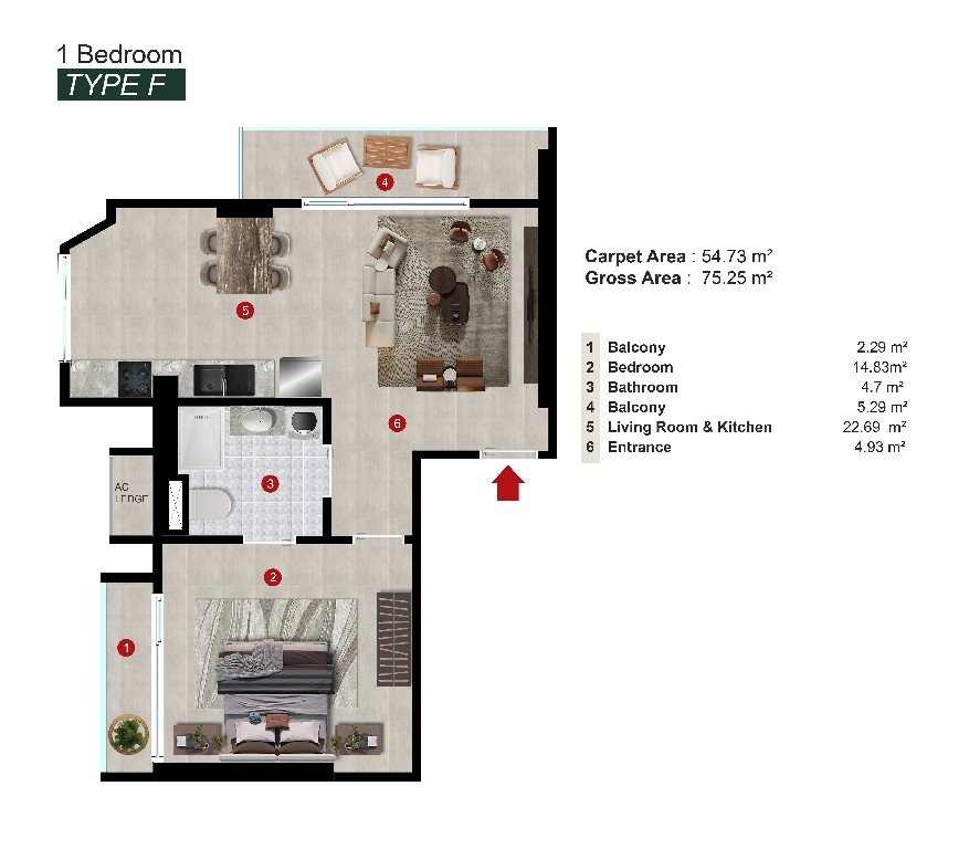 Novara West Airport - 1 Bedroom Type F