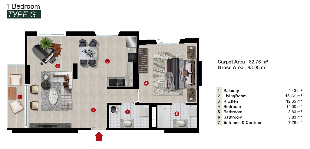 Novara West Airport - 1 Bedroom Type G