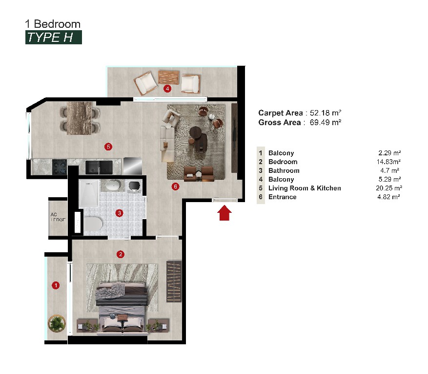 Novara West Airport - 1 Bedroom Type H
