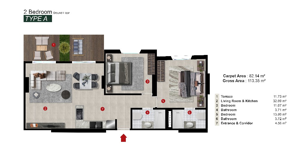 2 Bedroom Type A